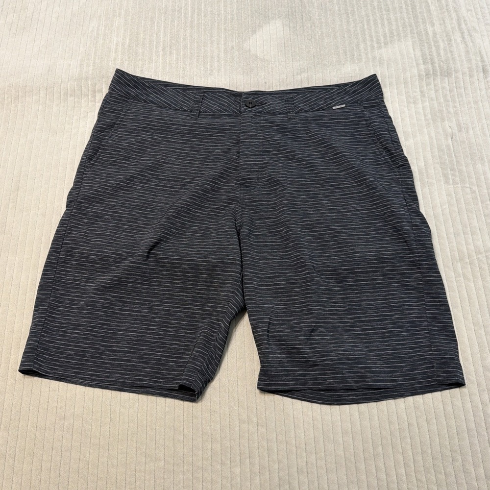 Travis Mathew Beck Shorts Mens 36 Black Golf Performance Stretch 10" Inseam